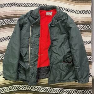 Men's Vintage 50's Frost King Forest Army Green Lined Windbreaker Jacket Sz M